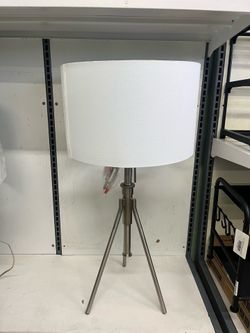 Mid-Century Adjustable Tripod Silver Table Lamp 16" x 16" x 37.5" - Brushed Silverstone