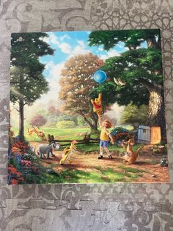 Thomas Kinkade Winnie the Pooh Canvas Print