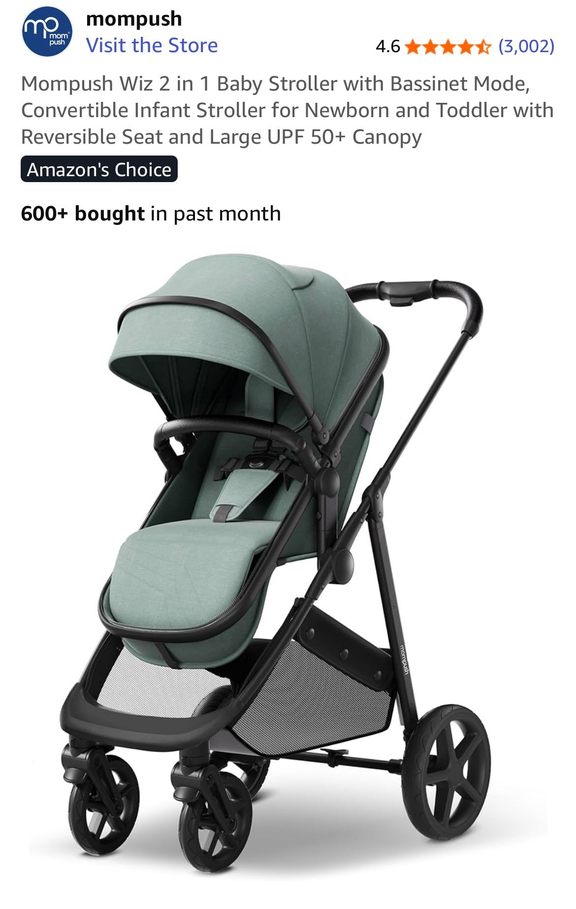 Mompush Wiz 2 in 1 Baby Stroller with Bassinet Mode