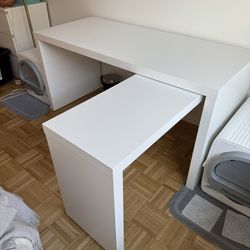 MALM Ikea L-shaped Desk with pull-out panel