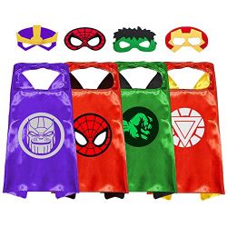 4 Set Superhero Capes Masks for Kids Boys Girls Halloween Costume Dress Up — NWT