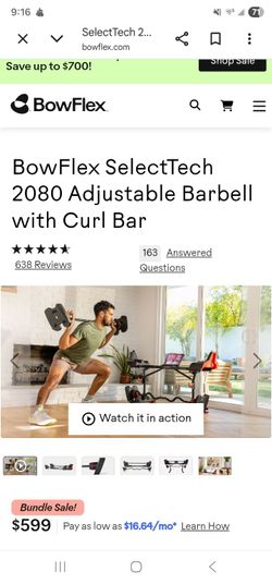 Bowflex Select Tech 2080 Curl Bar/Straight Bar