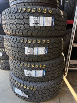 20” tires celimo 275/60/20 all terrain new with free installation $700