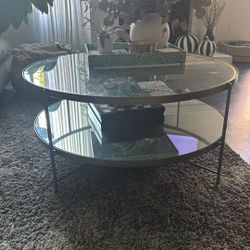 Pottery Barn Brass And Glass Coffee Table 