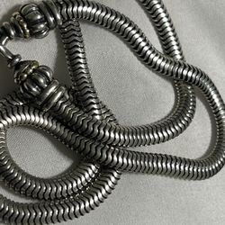 Designer  Vintage Lagos Caviar 925/18K Gold Snake Chain