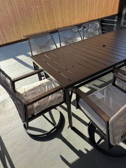 patio table set with chairs