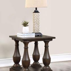 WALDEN RECTANGULAR WOOD SIDE END TABLE COFFEE BROWN