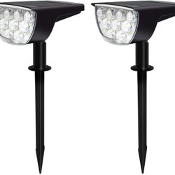 Solar Spot Lights Outdoor, IP65 Waterproof 30 LEDs 2 packs
