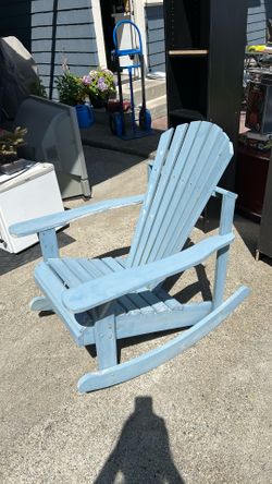 Light blue Adirondack rocking chair