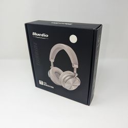 White & Silver Bluedio T4 (Tur/bine) Active Noise Cancelling Bluwetooth Headphones with Mic Over-Ear Swiveling Wired and Wireless Headphones Headset 