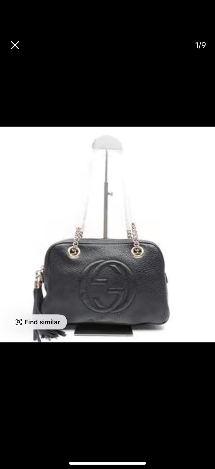 Pre-owned GUCCI Calfskin Shoulder Bags SOHO Chain Black Shoulder Bag