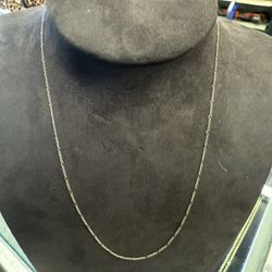 10KT White Gold Figaro Chain 39778-1