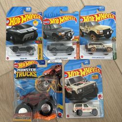 Brand New Unopened Hot Wheels Diecast Car Off-road 5 Pack