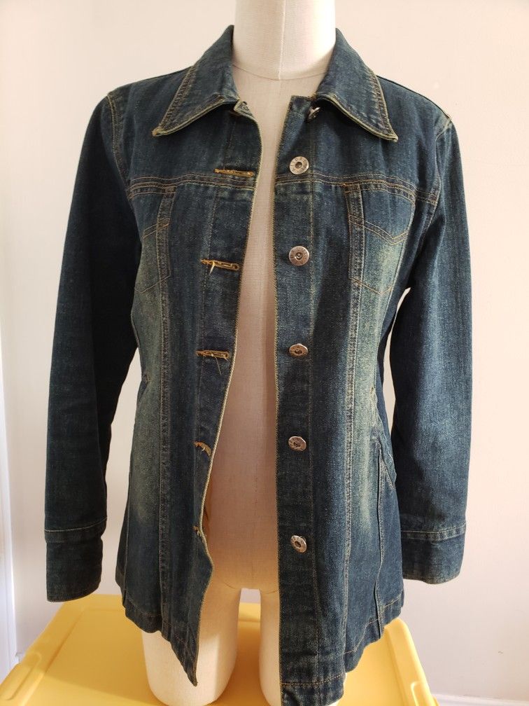 Women's Jeans Shirt Jacket Lined Size Medium