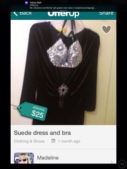 Suede dress with sliver glitter and stones bra