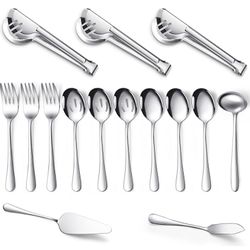 Serving Utensils Include Large Serving Spoons Slotted Serving Spoons Serving Forks Serving Tongs Soup Ladle and Pie Server Buffet Catering Serving@D1