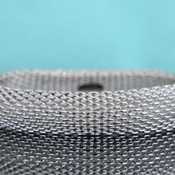 Tiffany & Co. 925 Sterling Silver Somerset 15mm Mesh Large Bangle Bracelet 
