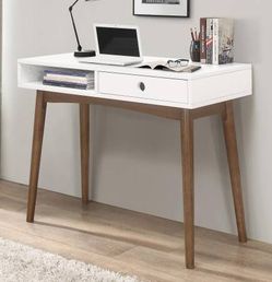 Cute Retro Desk in White and Walnut ONLY $199- SALE!