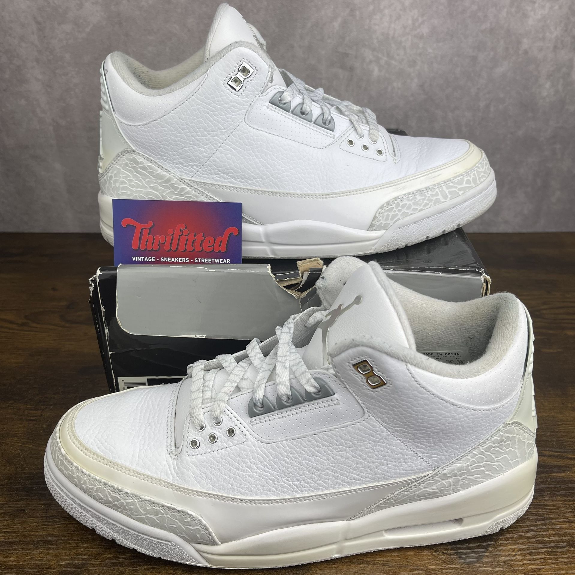 Air Jordan 3 Retro Silver Anniversary Size 11 398613-102 White OG Men’s Sneakers