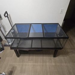 Reptile Cage W/ Stand, Light , And 2 Lamp Holders