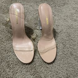 Fashion Nova Clear Plastic Block Heels