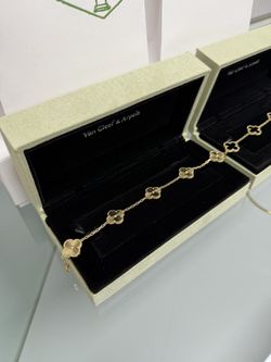 18k solid gold vca 5motif clover braclet 