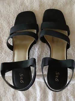 9.2.5 Black Women's Mid-heel Pump Shoes 7.5 size