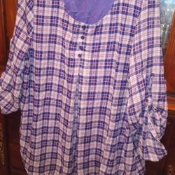 CeStyles Purple Plaid Shirt Size 3x