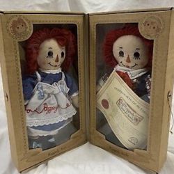 Raggedy Ann & Andy (authentic with certificate)  Brand New - Great Gift