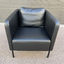 Black Faux Leather Chair 