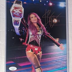 Sasha Banks signed 8x10 photo JSA COA WWE AEW