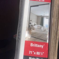 Contractors Wardrobe Brittany Matte Black 71”x80” 1/2 Single Sliding Mirror Closet Door 