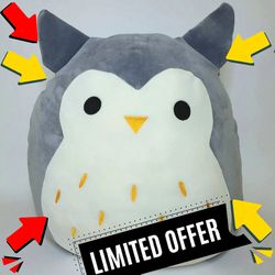 Squishmallow 16” Hoot the Grey Owl XL Authentic Kellytoy Pillow Plush