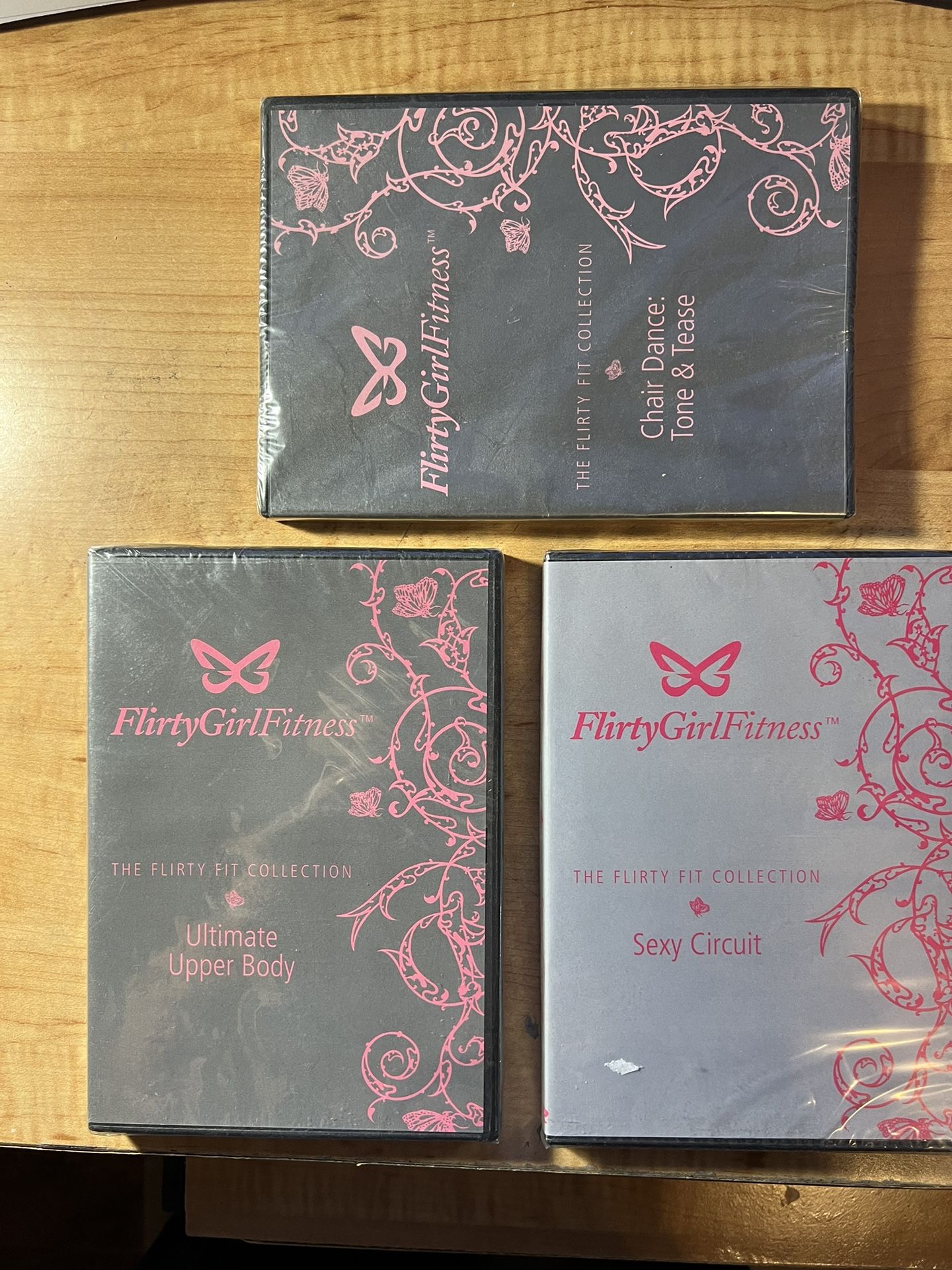 3 NEW Flirty Girl Fitness DVD Ult Upper Body - Sexy Circuit - Chair Da