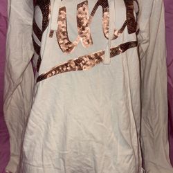 Victoria’s Secret Gold Sequin Bling Pullover Hoodie Size XS