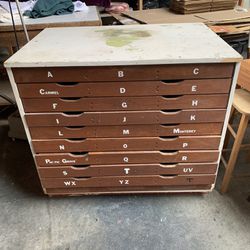 Wood Flat File Cabinet