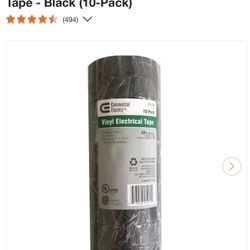 0.75 in. x 60 ft. 7 mil Vinyl Electrical Tape - Black (10-Pack)