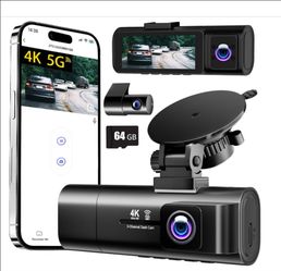 NIB TOOXYZ 3 Channel 4K Dash Cam Front Rear Inside 5G WiFi 64GB Card Included 🚘
