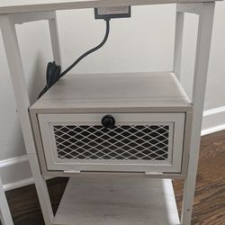 Nightstand. With Charging Station. Side Table