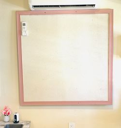 44”x44.5” Cork Board For Office Command Center White