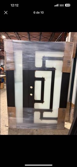 Black Entry Door with Glass Panel
