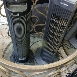 2 small tower fans