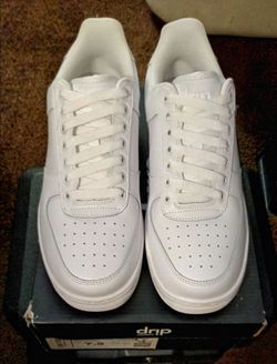 drip Unisex Custom Facing Triple White Leather Sneakers