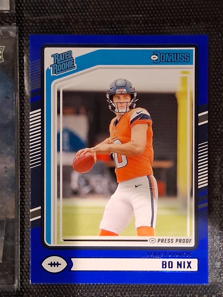 Bo Nix Blue Press Proof