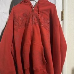 Supreme Leather Appliqué Zip Up