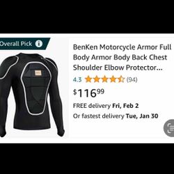 New Small BenKen Full Body Armor Jacket