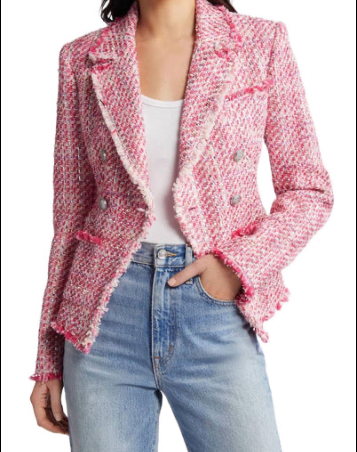 Loveshackfancy Pink Tweed Jacket