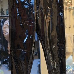 Black Pleather Leggings (Medium)