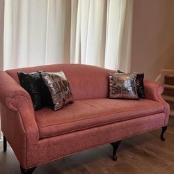 75’ Upholstered Pink Loveseat 