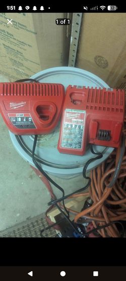 Two chargers for Milwaukee tools